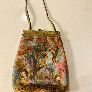 Vintage hand-painted genuine leather Jane Yoo bag